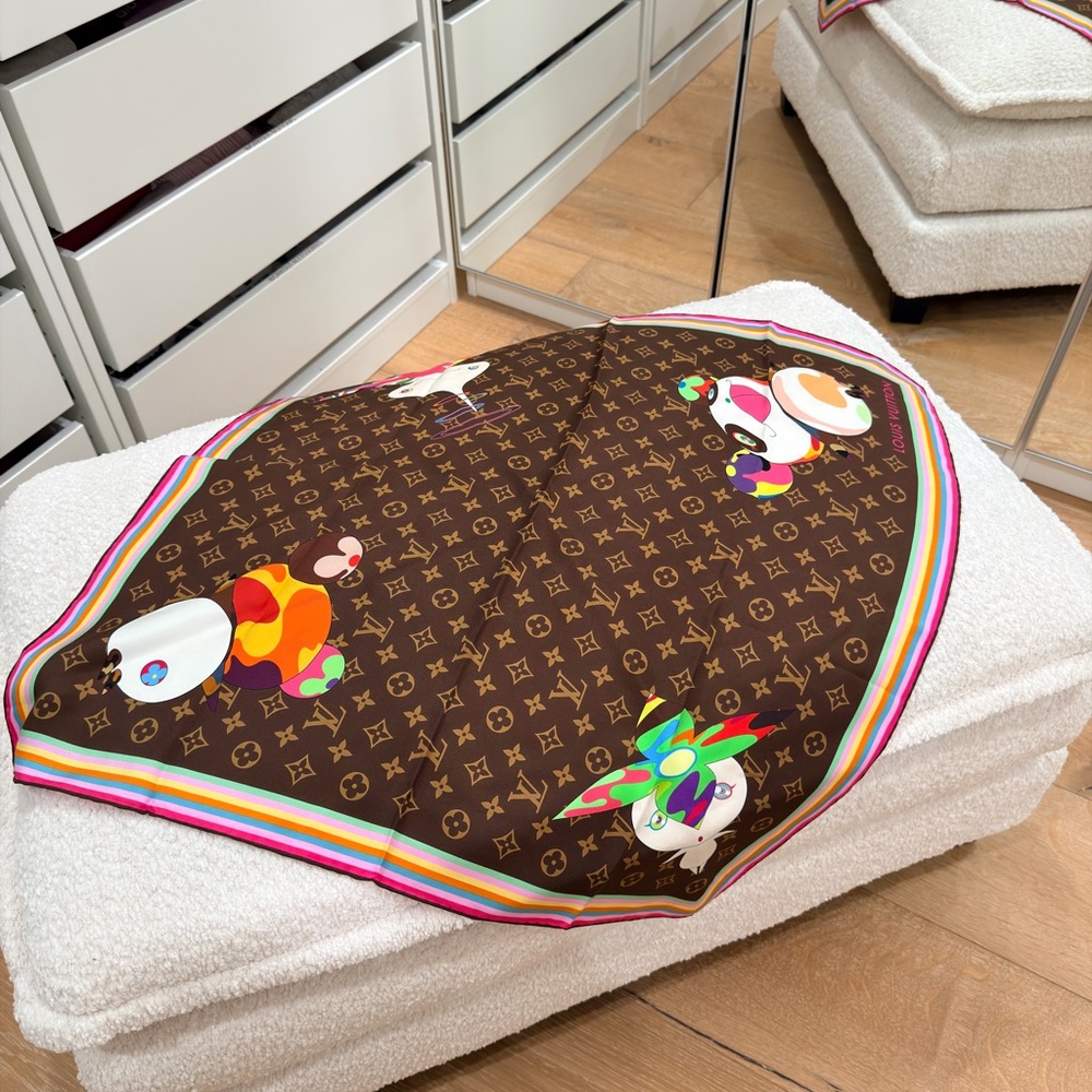 Louis Vuitton Multicolor Monogram Scarf Murakami 70 NWT